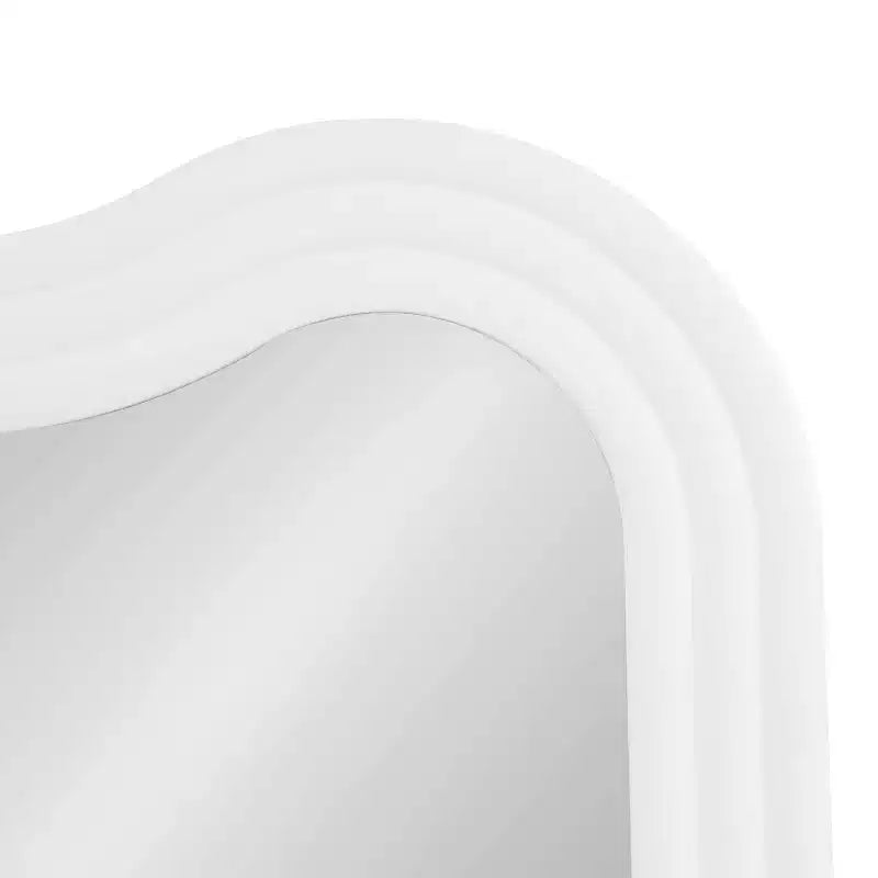 24"x40" Wavy Wall Mirror Wood White