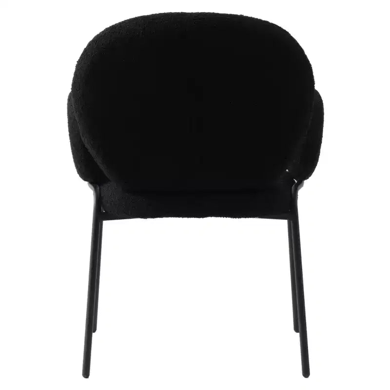 Boucle Dining Arm Chairs with Black Frame  Set of 2, Comfortable, Stylish, Modern Accent for Dining Rooms & Kitchens