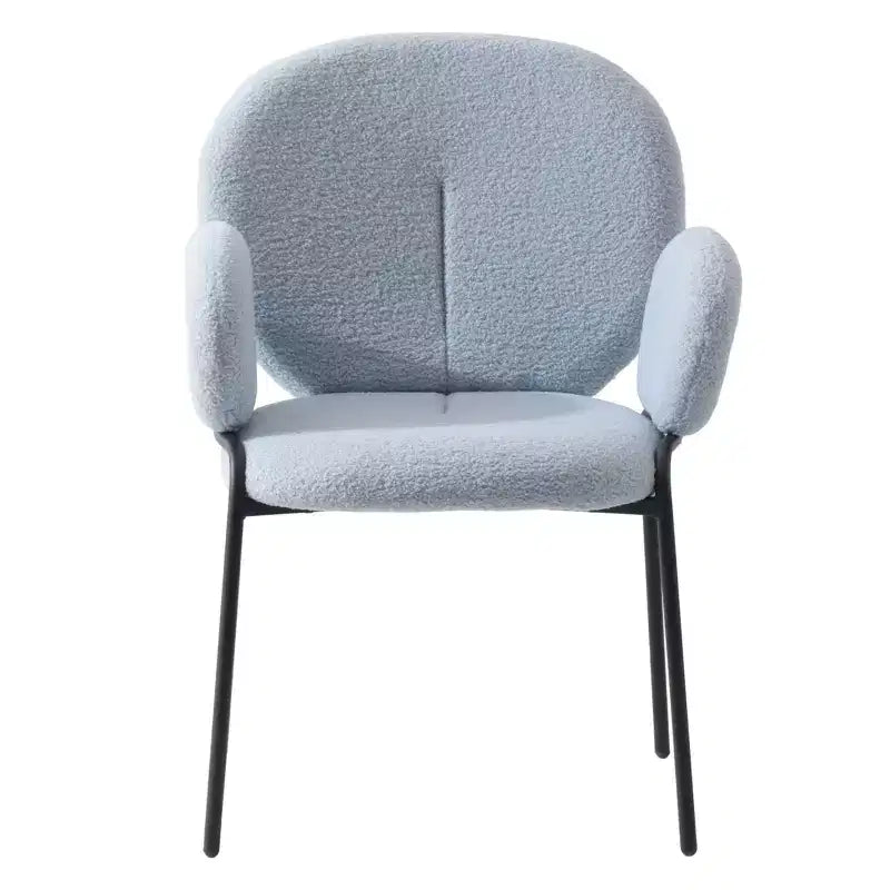 Boucle Dining Arm Chairs with Black Frame  Set of 2, Comfortable, Stylish, Modern Accent for Dining Rooms & Kitchens