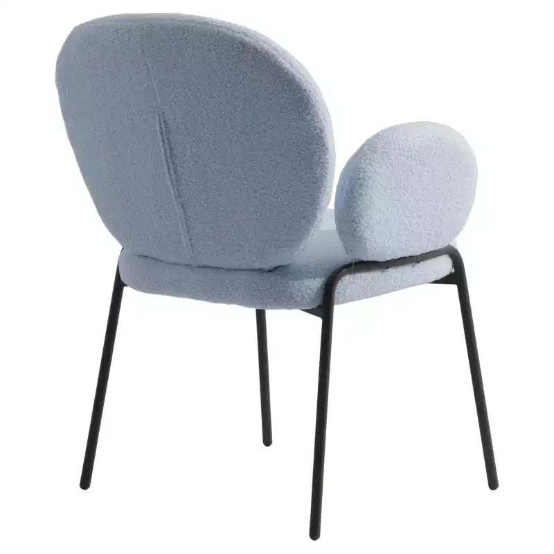 Boucle Dining Arm Chairs with Black Frame  Set of 2, Comfortable, Stylish, Modern Accent for Dining Rooms & Kitchens