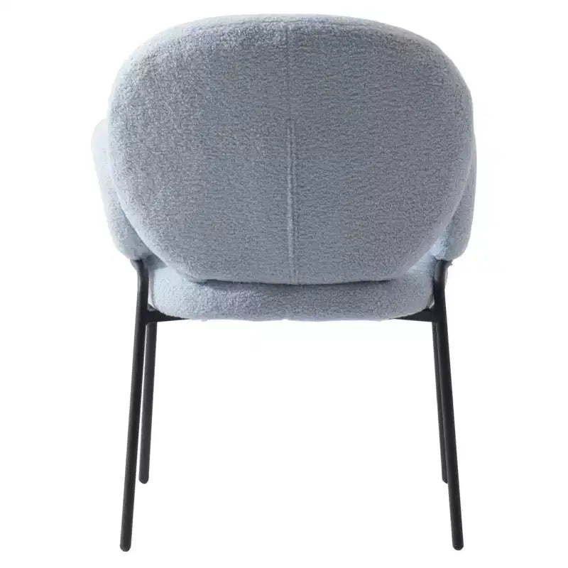 Boucle Dining Arm Chairs with Black Frame  Set of 2, Comfortable, Stylish, Modern Accent for Dining Rooms & Kitchens