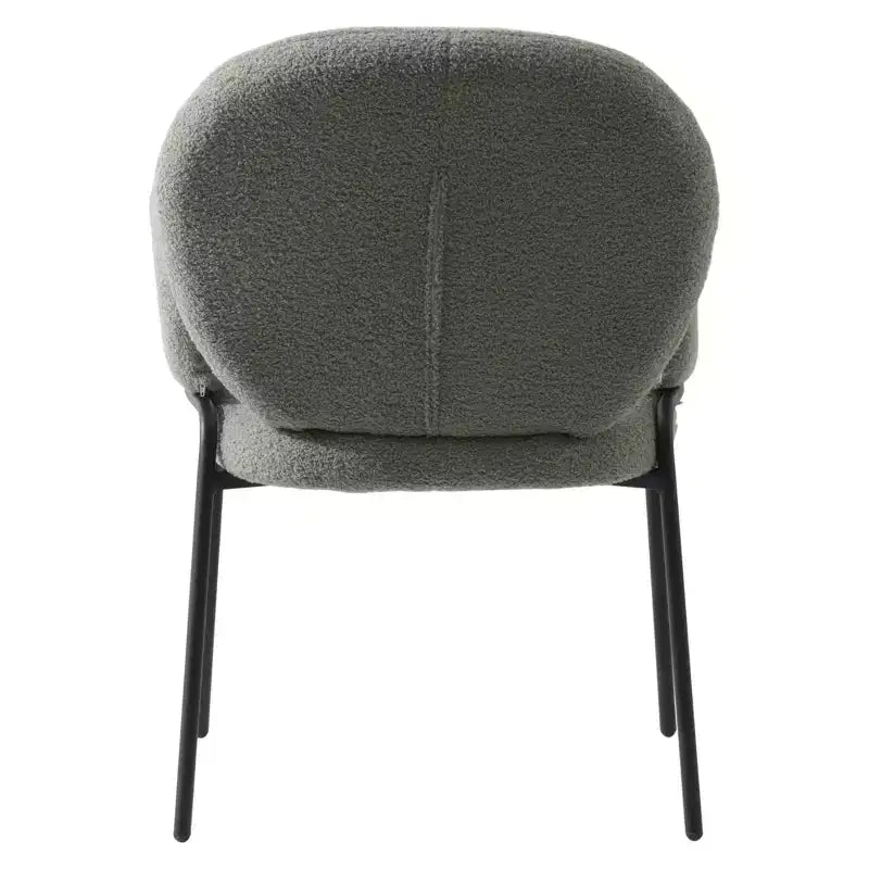 Boucle Dining Arm Chairs with Black Frame  Set of 2, Comfortable, Stylish, Modern Accent for Dining Rooms & Kitchens