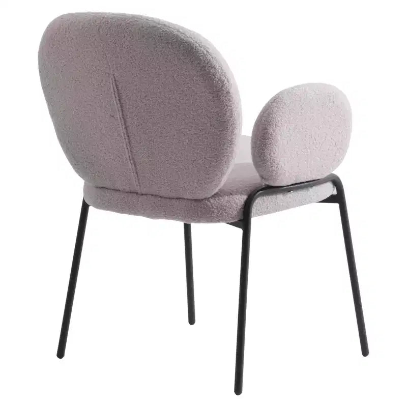Boucle Dining Arm Chairs with Black Frame  Set of 2, Comfortable, Stylish, Modern Accent for Dining Rooms & Kitchens