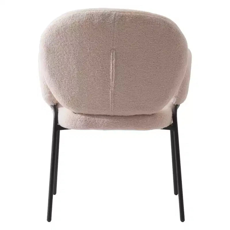 Boucle Dining Arm Chairs with Black Frame  Set of 2, Comfortable, Stylish, Modern Accent for Dining Rooms & Kitchens