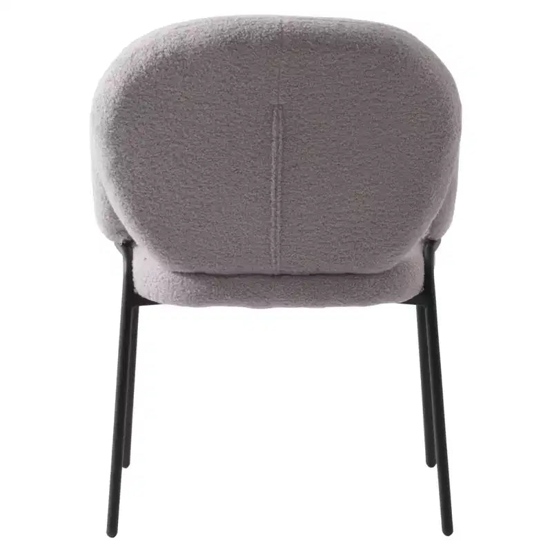 Boucle Dining Arm Chairs with Black Frame  Set of 2, Comfortable, Stylish, Modern Accent for Dining Rooms & Kitchens