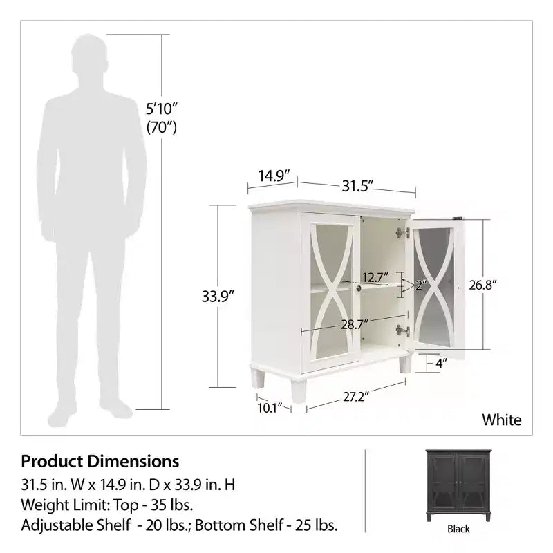 Accent Cabinet with Glass Doors