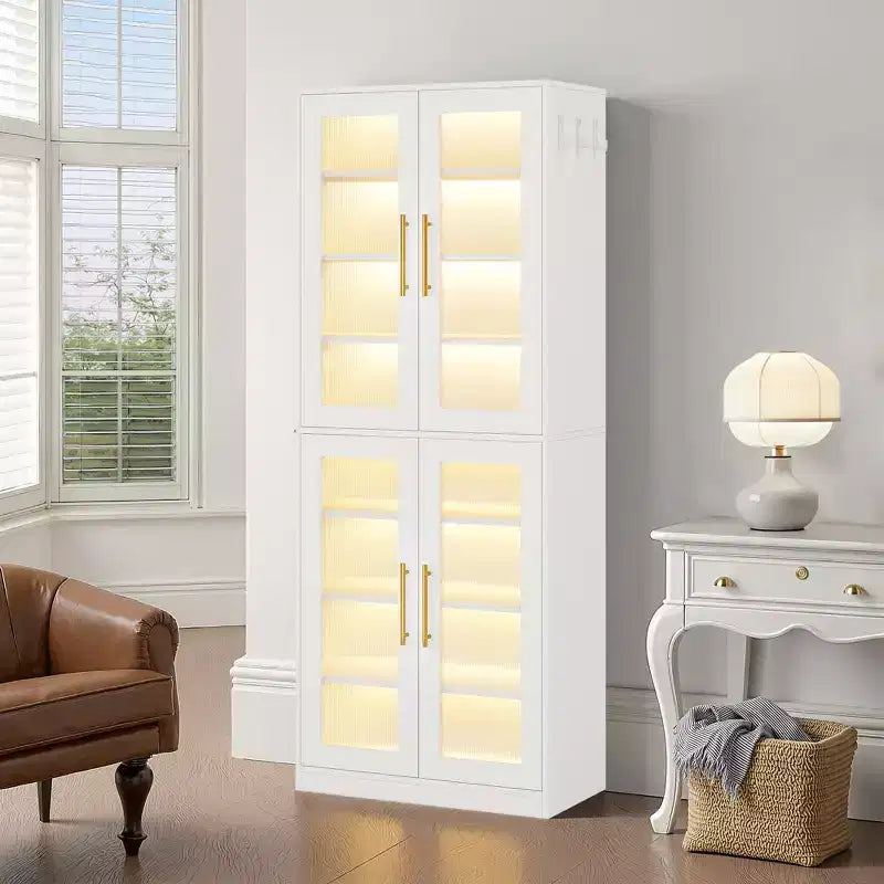 Shoe Storage Cabinet with Remote-Controlled LED Lights for Smart Home Decor