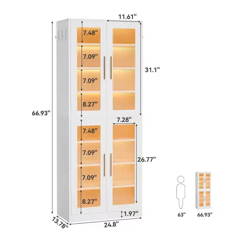 Shoe Storage Cabinet with Remote-Controlled LED Lights for Smart Home Decor