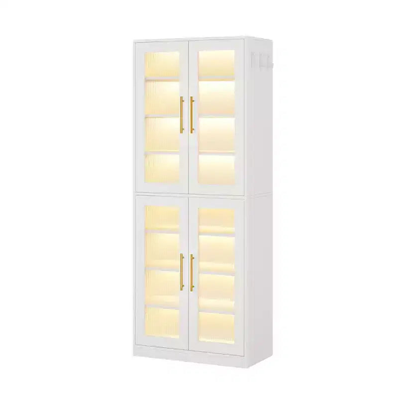 Shoe Storage Cabinet with Remote-Controlled LED Lights for Smart Home Decor