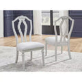 Upholstered Dining Chairs - Vintage-Inspired Antique White (Set of 2)
