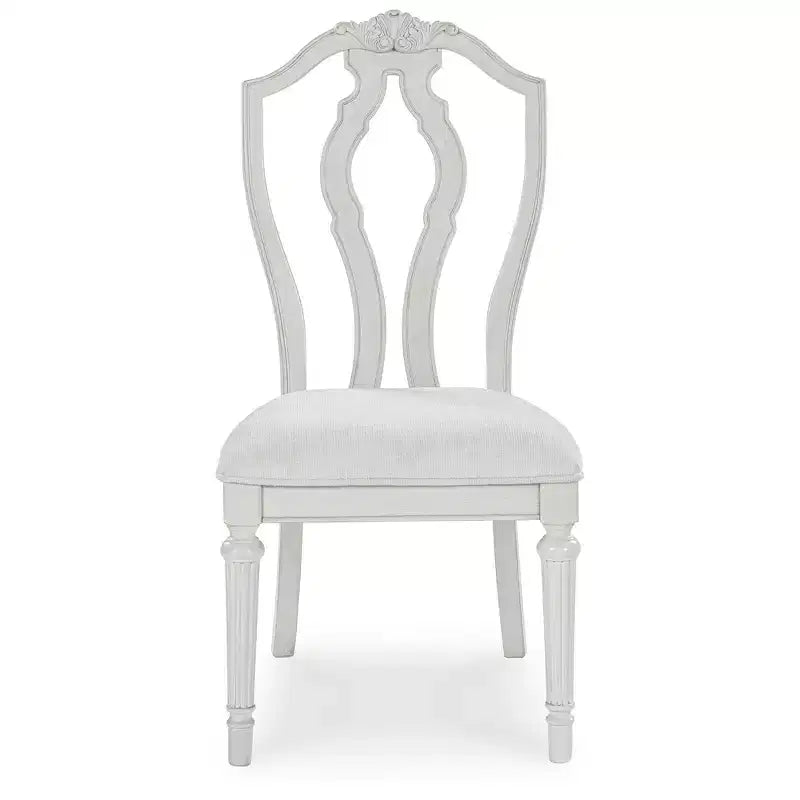 Upholstered Dining Chairs - Vintage-Inspired Antique White (Set of 2)