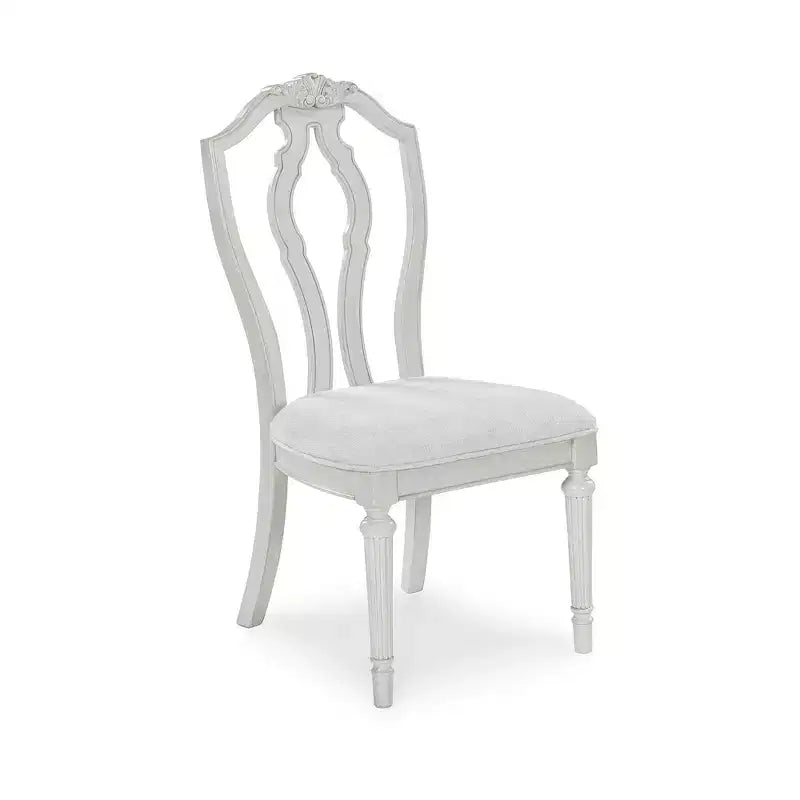 Upholstered Dining Chairs - Vintage-Inspired Antique White (Set of 2)