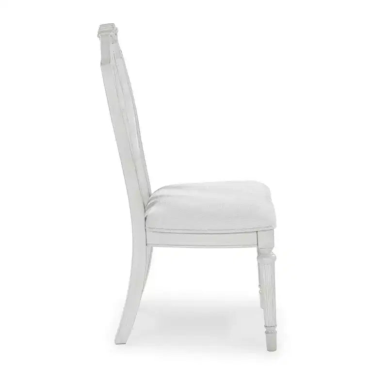 Upholstered Dining Chairs - Vintage-Inspired Antique White (Set of 2)
