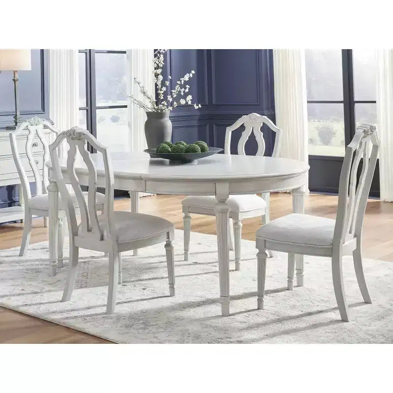 Upholstered Dining Chairs - Vintage-Inspired Antique White (Set of 2)