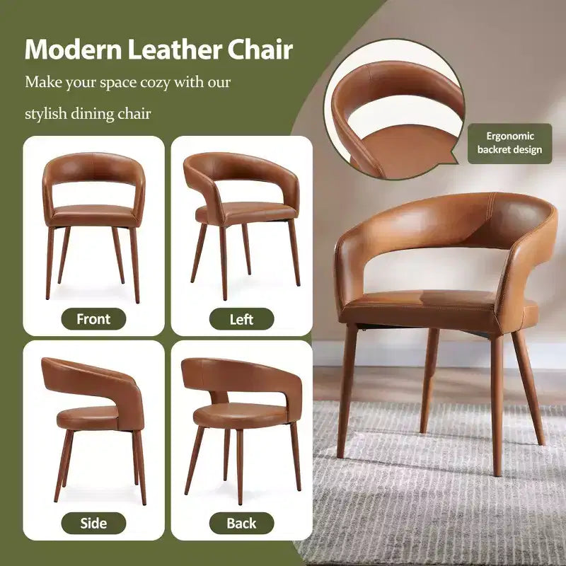 Set of 2 Dining Chair with Metal Legs for Dining Room, Living Room, or Home Office