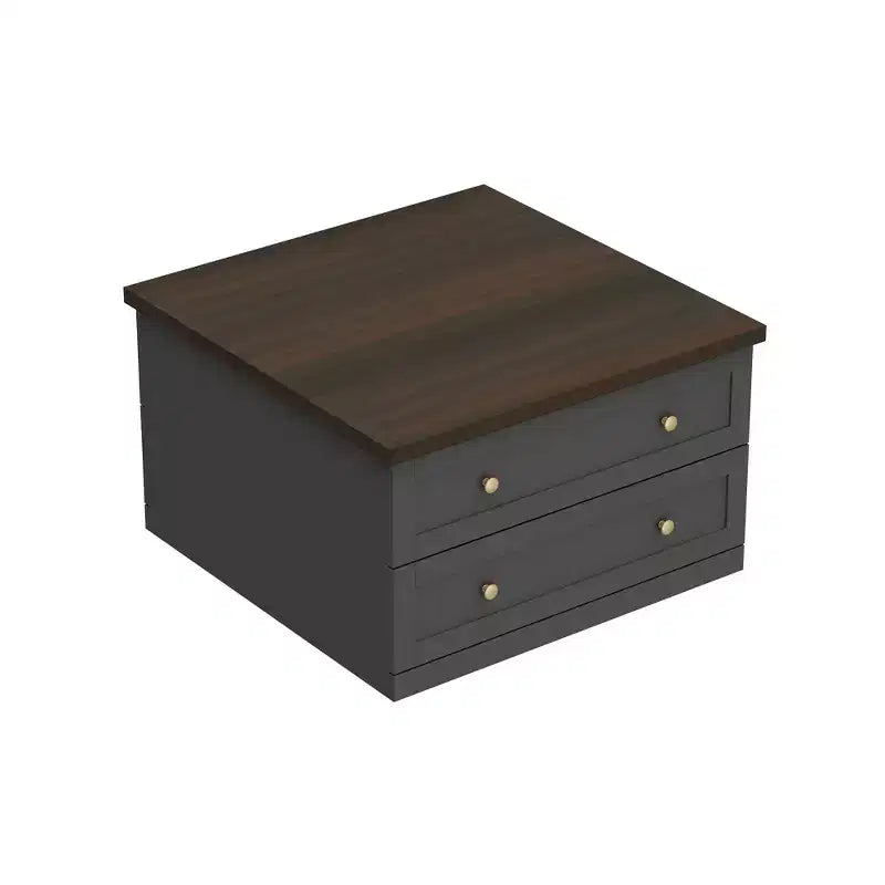 Stylish and Functional Coffee Table - Dark Grey Body with Brown Countertop, Ideal for Modern Living Rooms