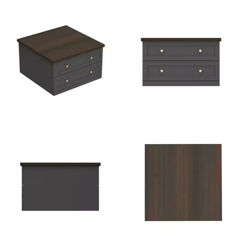 Stylish and Functional Coffee Table - Dark Grey Body with Brown Countertop, Ideal for Modern Living Rooms