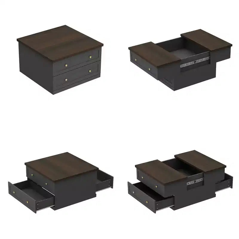 Stylish and Functional Coffee Table - Dark Grey Body with Brown Countertop, Ideal for Modern Living Rooms