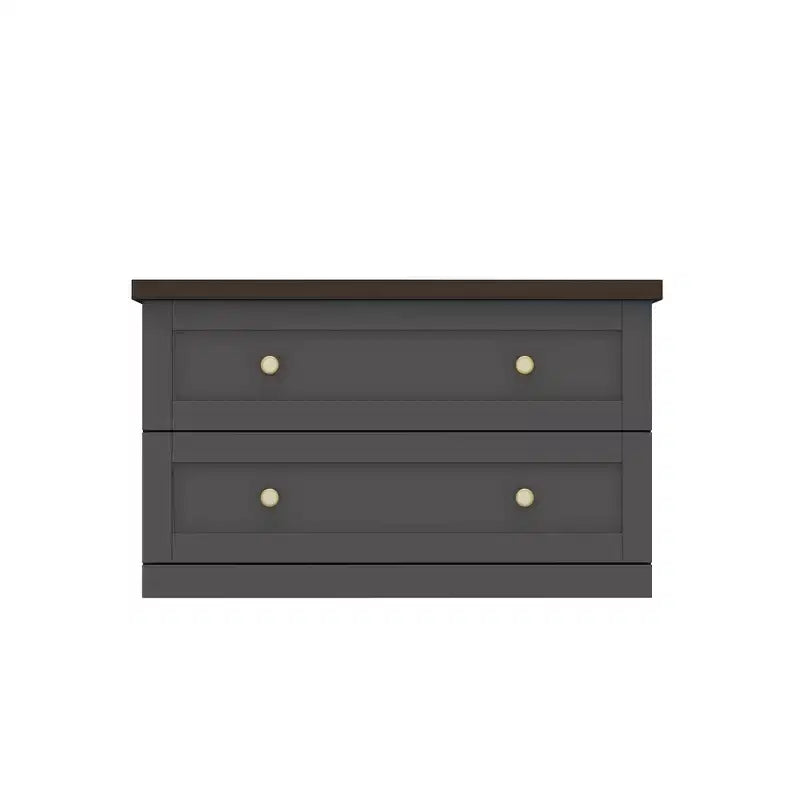 Stylish and Functional Coffee Table - Dark Grey Body with Brown Countertop, Ideal for Modern Living Rooms