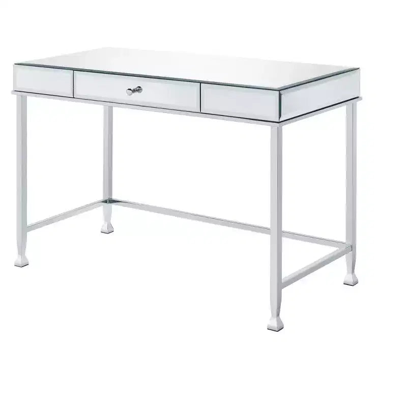 42 Clear and Silver Mirrored Writing Desk