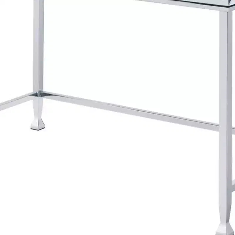 42 Clear and Silver Mirrored Writing Desk