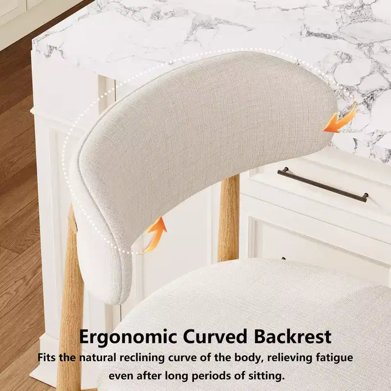 Sgabelli moderni da bancone in metallo imbottiti, stile Mid-Century, set da 2