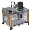 Karl Home 7 In 1 Bassinet Bedside Crib All In One Nursery Center in Gray With Changing Table