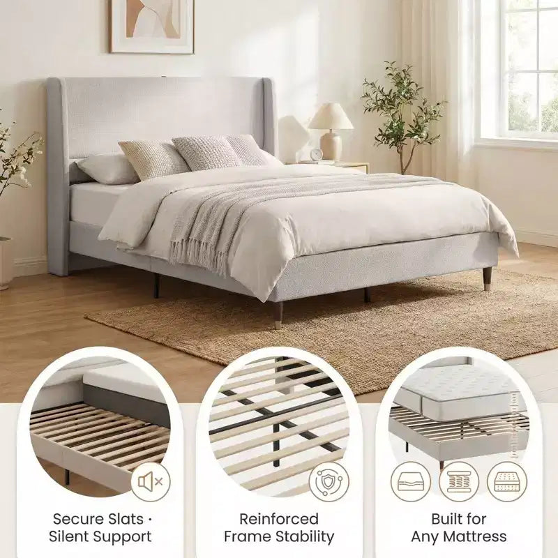 Letto moderno imbottito con contenitore