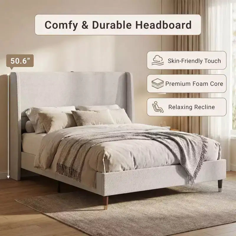 Letto moderno imbottito con contenitore