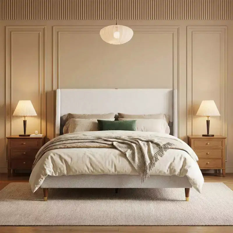 Letto moderno imbottito con contenitore