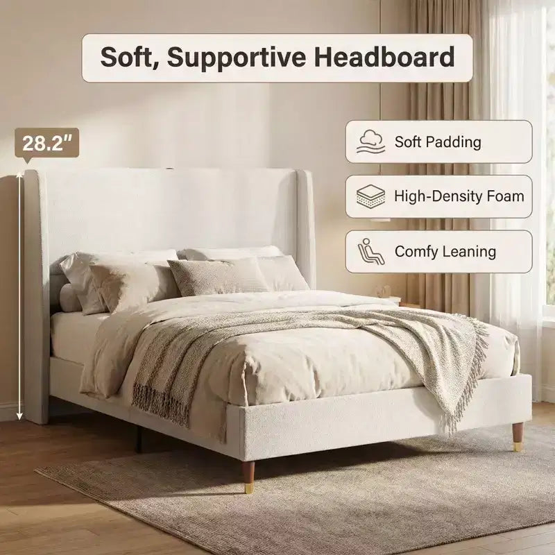 Letto moderno imbottito con contenitore