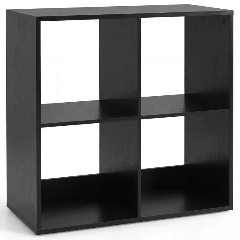4-Cube Open Bookshelf with Anti-tip Kits Home Modern Style Storage Shelf for Study Black/White/Natural/Brown