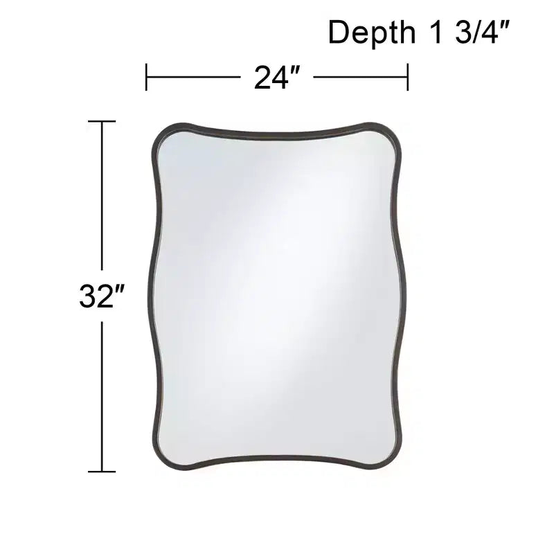 Dark Bronze 24 x 32 Curvy Wall Mirrors Set of 2