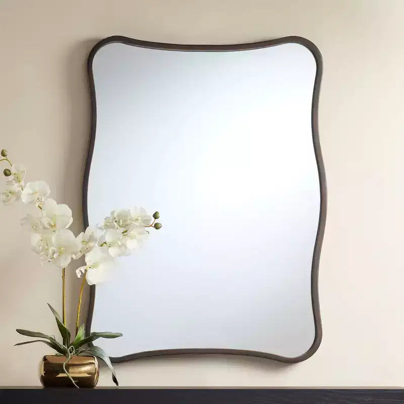 Dark Bronze 24 x 32 Curvy Wall Mirrors Set of 2