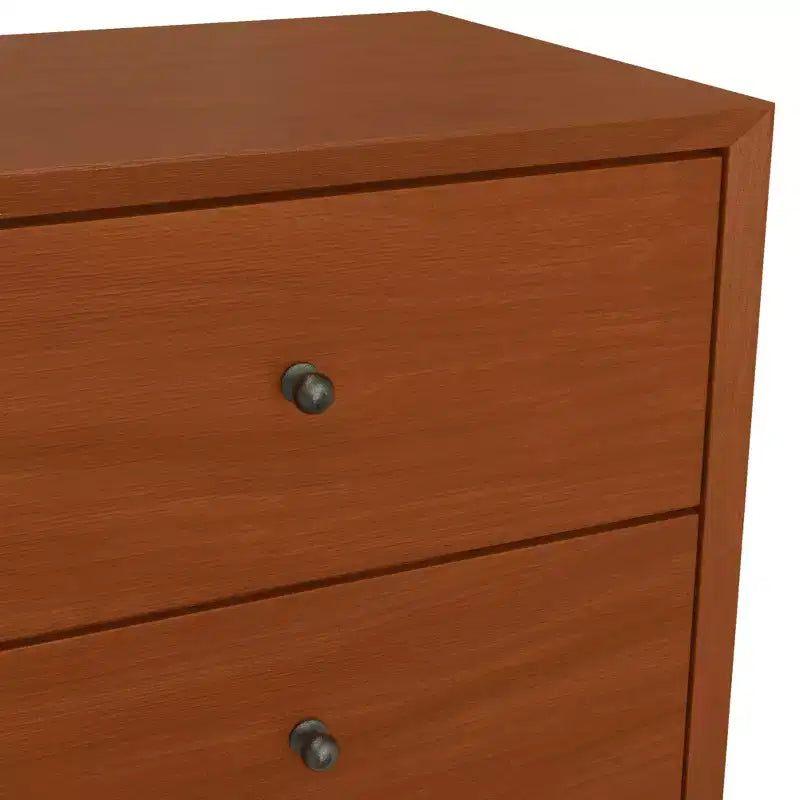 Chestnut Nightstand, Solid Finish Bedside Night Table, Space Saving Side Table for Bedroom Decor