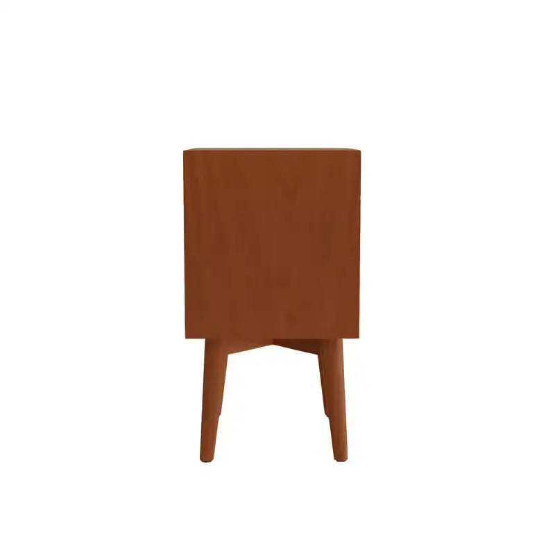 Chestnut Nightstand, Solid Finish Bedside Night Table, Space Saving Side Table for Bedroom Decor