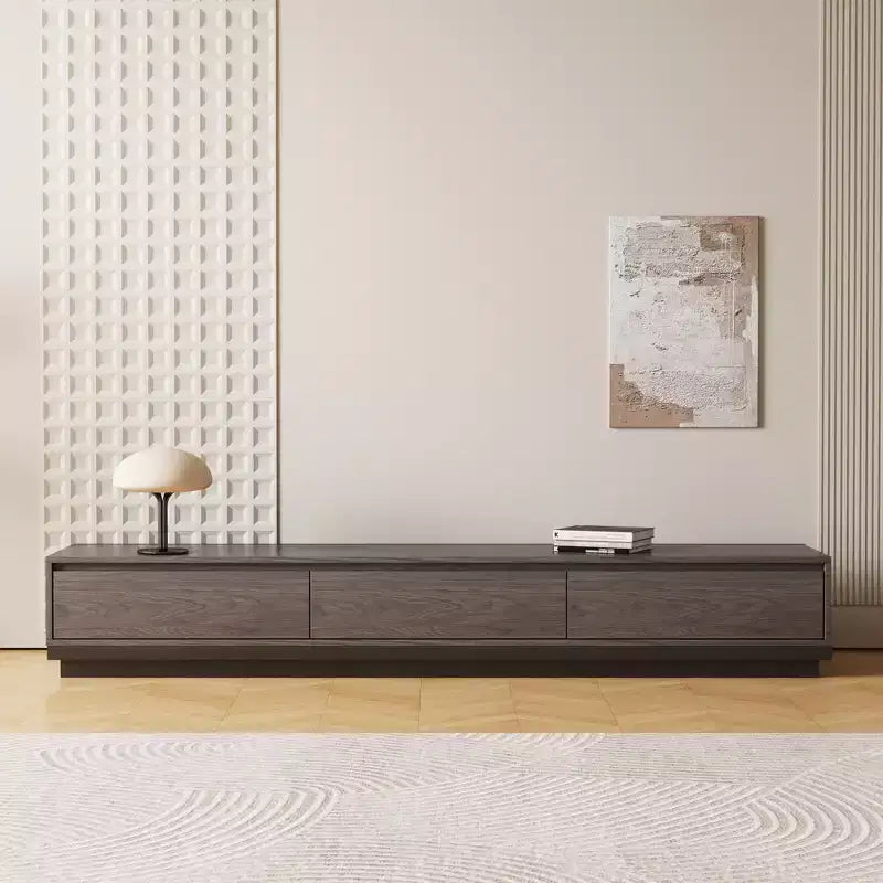 78.7in modern expandable TV stand in Dark Walnut, media console with 3 drawers