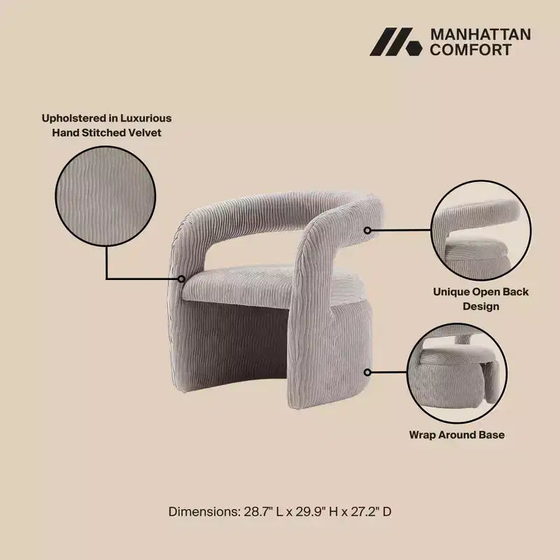 Set of 2 Modern Velvet Upholstered Dining Chairs