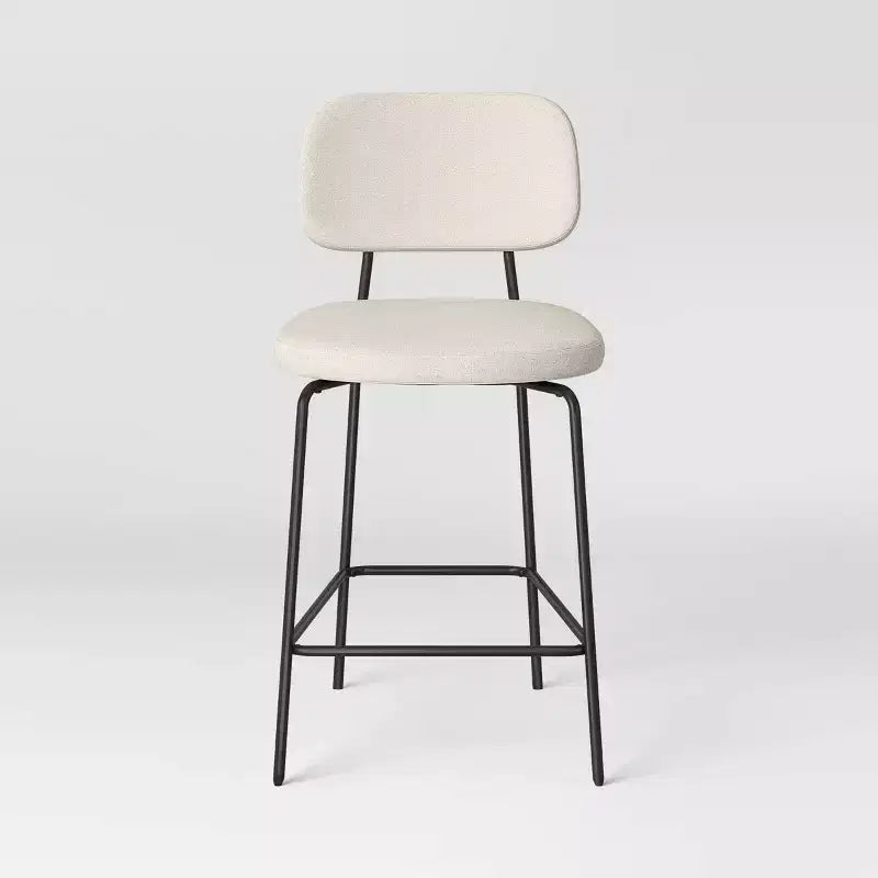 24 Upholstered with Metal Base Counter Height Barstool with Footrest