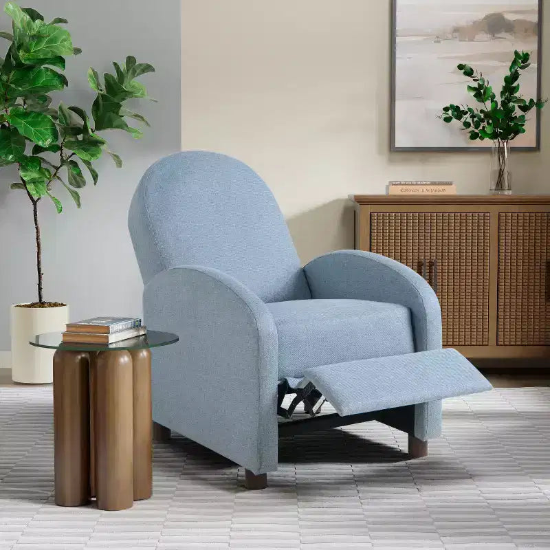 Pushback Recliner Woven, Sturdy Push Back Reclining Armchair, Cozy Lounge Seat for Reading Nook