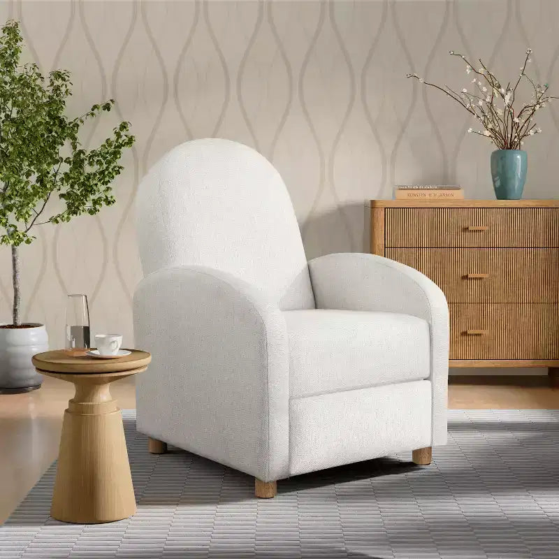 Pushback Recliner Woven, Sturdy Push Back Reclining Armchair, Cozy Lounge Seat for Reading Nook